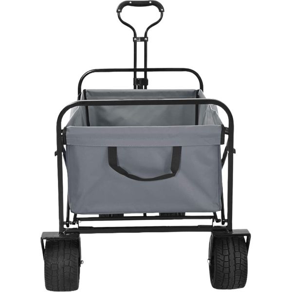 Vidaxl Carrello Pieghevole Grigio 89 X 63 X 96 Cm Acciaio E Tessuto Oxford-image