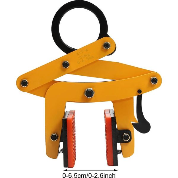 Pinza Per Pallet - Pinza Per Mattoni/Pietre - Apertura Ganasce Regolabile 0-15 Mm - Robusta Struttura In Acciaio - Per Il Sollevamento E Il Trasporto Di Mattoni/Pietre - Giallo-image