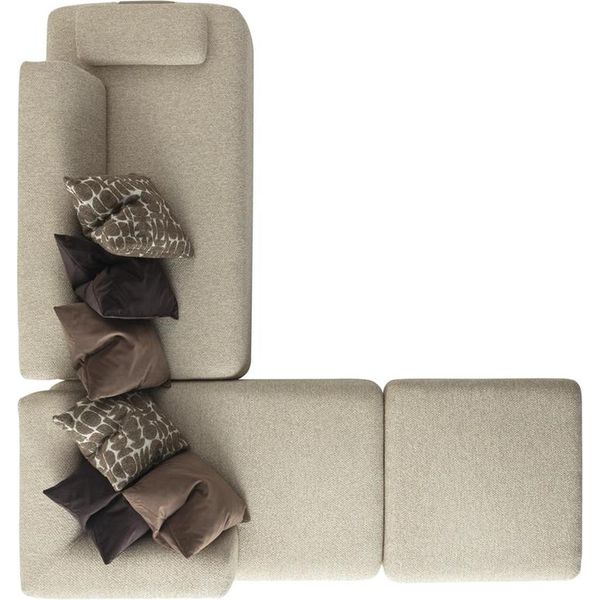 Soggiorno Moderno Divano Angolare Pouf Di Design Divano Moderno-image