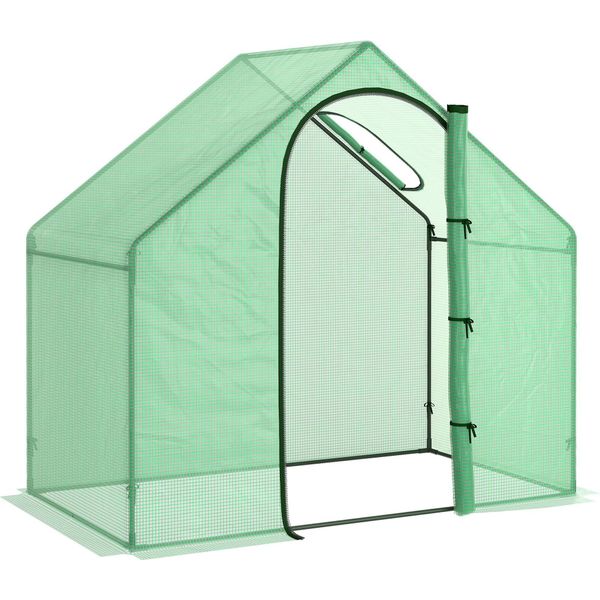 Serra In Plastica Fortuna Lai Serra Per Pomodori 180X100X168 Cm Con Finestra E Porta, Serra In Acciaio E Pvc Per Giardino-image