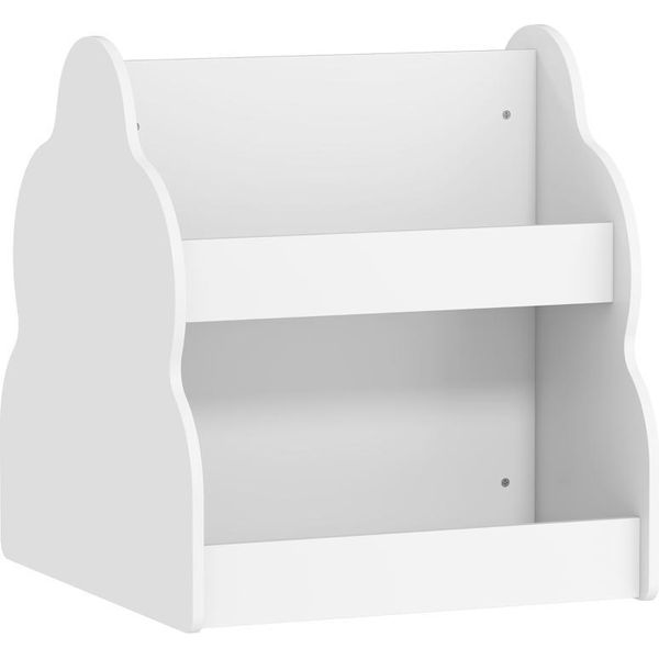 Fortuna Lai Scaffale Per Bambini, Libreria A 2 Ripiani Con Ruote, 4 Ripiani, Per Cameretta, Sala Giochi, 54X50X56 Cm, Bianco-image