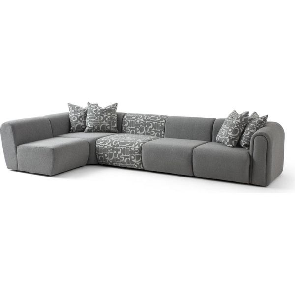 Divano Angolare Grigio Per Soggiorno Divano Imbottito A Forma Di L Divano Di Design-image