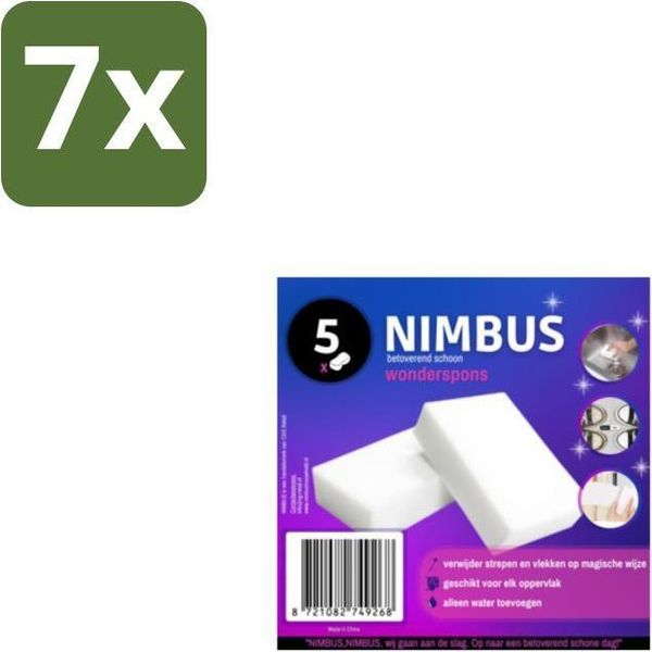 Nimbus – Spugna Miracolosa – Spugna In Melamina – Confezione Risparmio - Confezione Risparmio - 7 Pezzi-image