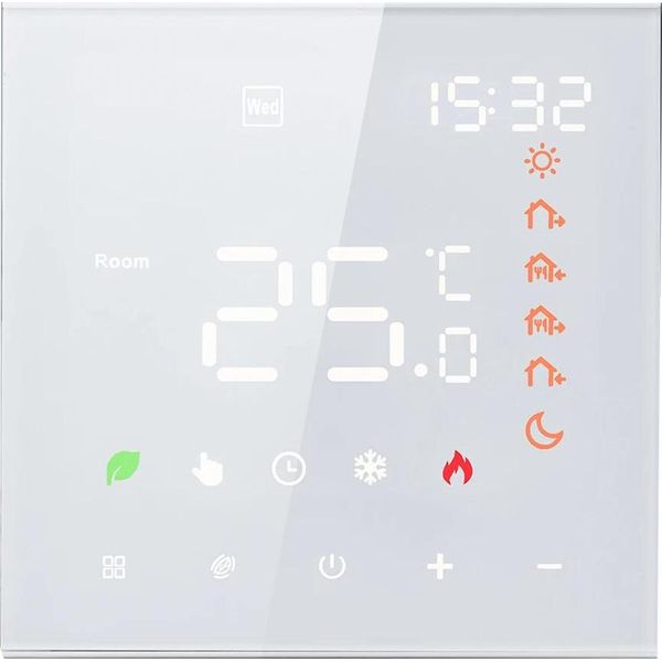 Termostato Intelligente - Termostato A Parete/Regolatore Di Temperatura - Programmabile - Display Lcd Touch - Per Riscaldamento A Pavimento - Per Riscaldamento Ad Acqua Calda-image
