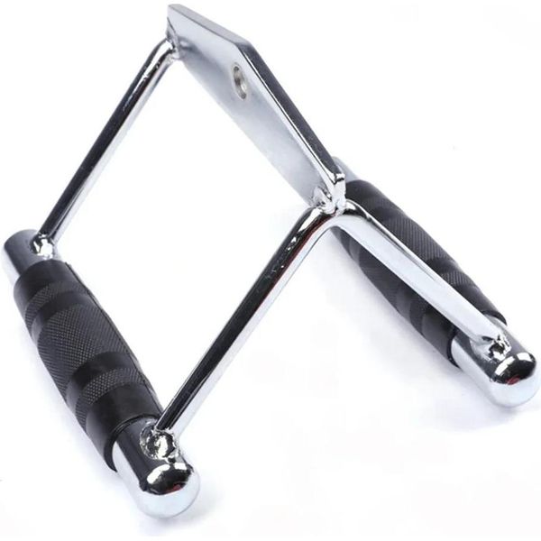 Impugnatura Parallela Per Macchina Con Cavi - Impugnatura Da Allenamento - Acciaio + Tpe, Impugnature In Gomma Antiscivolo, Per Allenamento Della Forza, Per Allenamento Della Schiena, Unisex - Argento-image