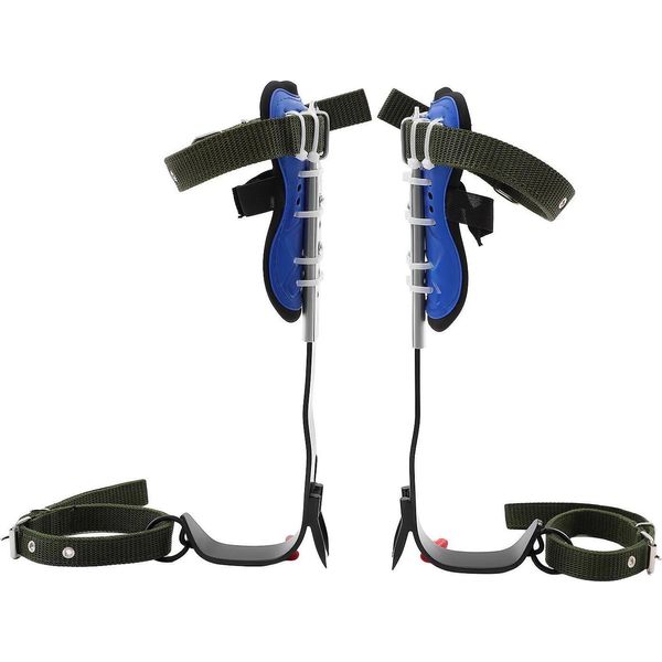 Ramponi Da Arrampicata Sugli Alberi - Attrezzo Per Arrampicarsi Sugli Alberi - Regolabile - Con Cinturino Per Il Piede - Corda Di Sicurezza Inclusa - Per La Raccolta Della Frutta - Blu-image