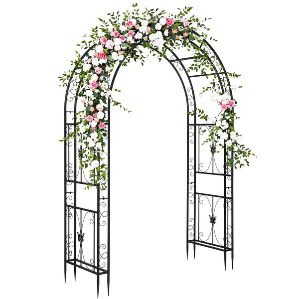Fch Rosenbogen Pergola Da Giardino Arco In Metallo, 206 X 40,5 X 208 Cm, Per Piante Rampicanti-image