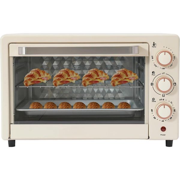Mini Forno - Forno Da Tavolo 22 L - 1000 W - Con Grill, Cottura Al Forno, Tostatura - Per Pizza, Biscotti E Pane - Bianco-image