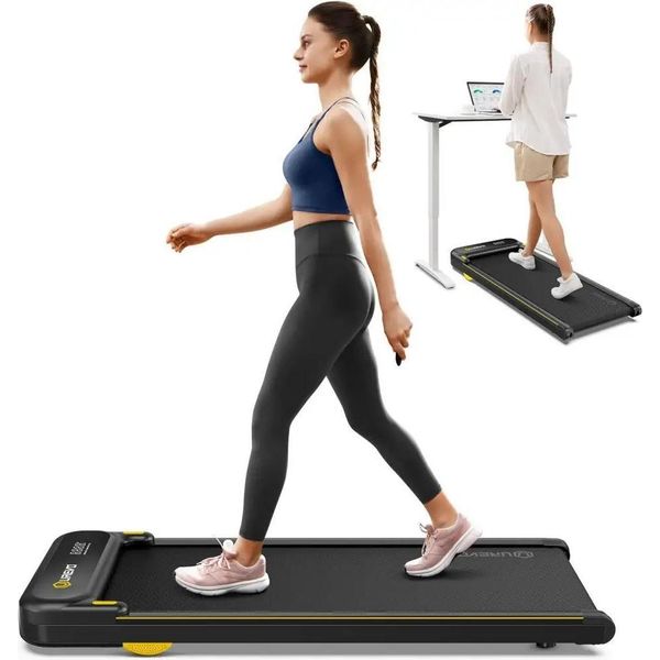 Tapis Roulant Walking Pad - URTM026 - 1-6 Km/H - Portata 120 Kg - Motore Da 2,25 Cv - Superficie Di Corsa 102×38 Cm - Telecomando Bluetooth - Display Led - Nero-image