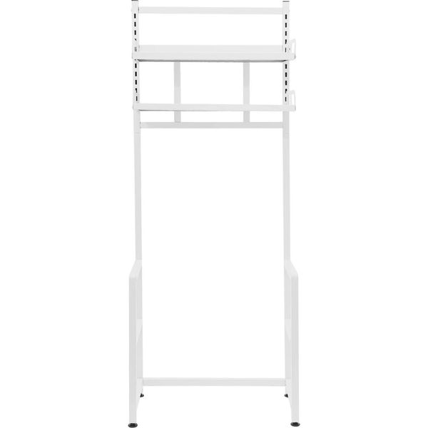 Scaffale Da Bagno - Scaffale Sopra Wc A 2 Ripiani - Regolabile - Multifunzionale - Salvaspazio - Plastica Pp - Bianco-image