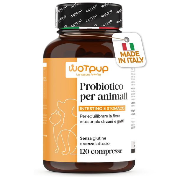 Probiotici Per Cani Di Alta Qualità Italy. Fermenti Lattici Cane E Gatto, 120 Compresse - 4 Mesi Di Fornitura. Supporto Alla Digestione-image