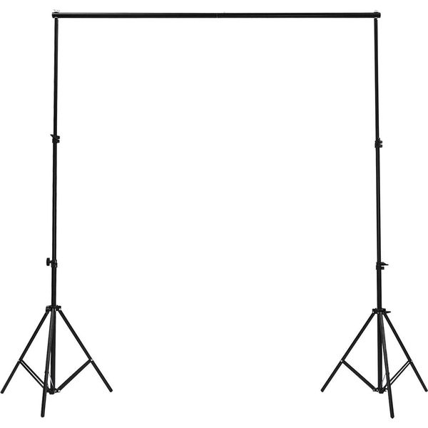 Treppiede Per Sfondo - Sistema Di Sfondo Regolabile - 3×2 M - Altezza 0,8–2 M - Carico Massimo 5 Kg - Con Borsa Per Il Trasporto - Nero-image