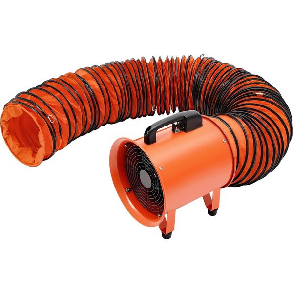 Ventilatore Assiale Industriale - F-64 Ventilatore Portatile Per Condotti - 320 W, 220 V Ca, Tubo Flessibile Da 10 M, 2800/3300 Giri/Min, 68 Db, Ce - Arancione-image