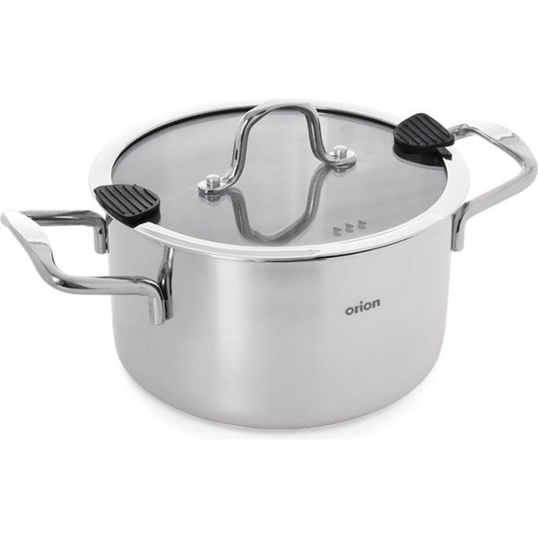 Orion | Casseruola Con Coperchio In Vetro - 22 Cm - 4,3 L - Pentola In Acciaio Inox - Adatta All'induzione - Lavabile In Lavastoviglie - Venezia-image