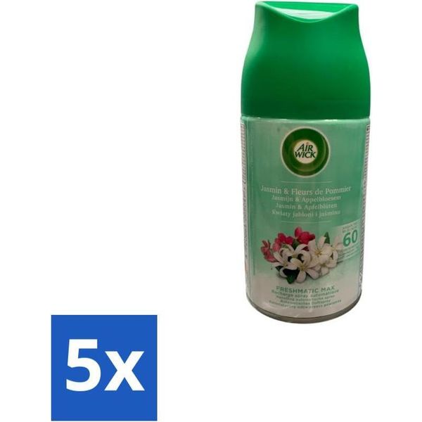 Air Wick – Ricarica – Freshmatic Gelsomino E Fiori Di Melo – 250 Ml - Confezione Risparmio - 5 Pezzi-image