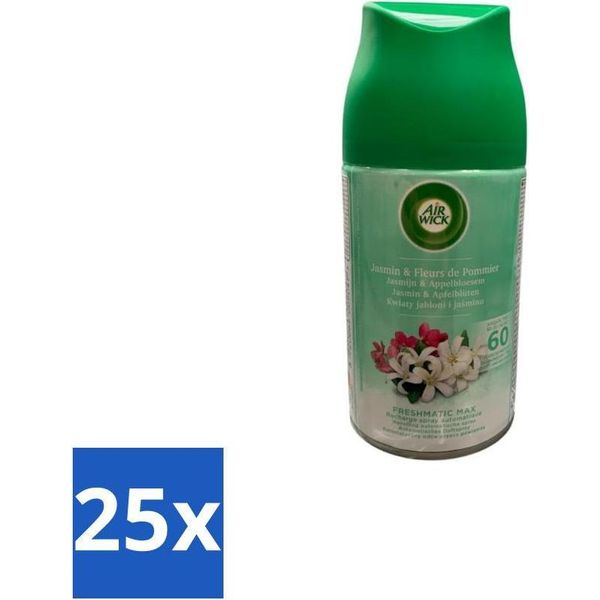 Air Wick – Ricarica – Freshmatic Gelsomino E Fiori Di Melo – 250 Ml - Confezione Risparmio - 25 Pezzi-image