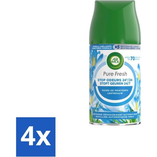 Air Wick – Ricarica – Freshmatic Pure Spring Dew – 250 Ml - Confezione Risparmio - 4 Pezzi-image