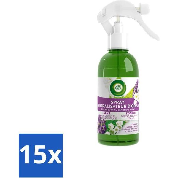 Air Wick – Spray Per Ambienti – Active Fresh Lavanda & Giglio – 237 Ml - Confezione Risparmio - 15 Pezzi-image