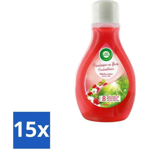 Air Wick – Deodorante Per Ambienti – Active Wick Lampone & Fiori – 375 Ml - Confezione Risparmio - 15 Pezzi-image