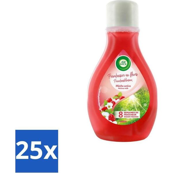 Air Wick – Deodorante Per Ambienti – Active Wick Lampone & Fiori – 375 Ml - Confezione Risparmio - 25 Pezzi-image