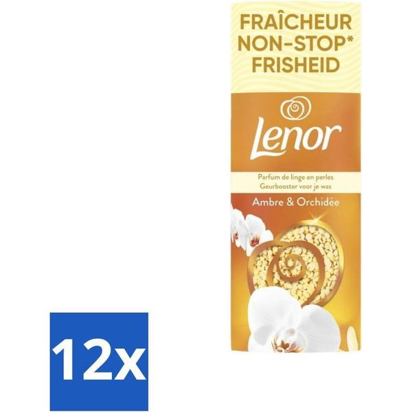Lenor – Potenziatore Di Profumo – Ambra E Orchidea – 12 Lavaggi – 155 G - Confezione Risparmio - 12 Pezzi-image
