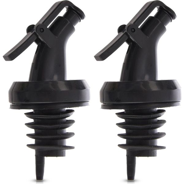 Orion | Versatore Per Bottiglie - Set Di 2 - Versatore In Acciaio Inox - Riempitore Di Bottiglie Universale - Nero-image