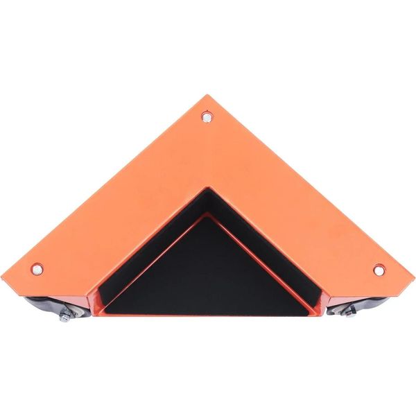 Rotelle Per Mobili - Set Di 4 Rotelle Angolari A 3 Ruote - Fino A 639 Kg - Profondità Di Inserimento 6 Cm - Altezza 9 Cm - Acciaio Al Carbonio Epoliuretano- Nero/Arancione-image