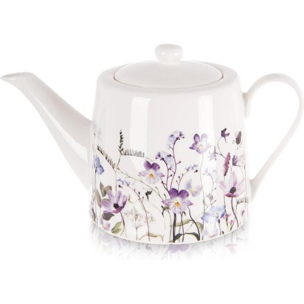 Orion | Caffettiera - Bianco - 1 L - In Porcellana - Teiera Con Manico - Motivo Floreale - Lavabile In Lavastoviglie - Louka-image