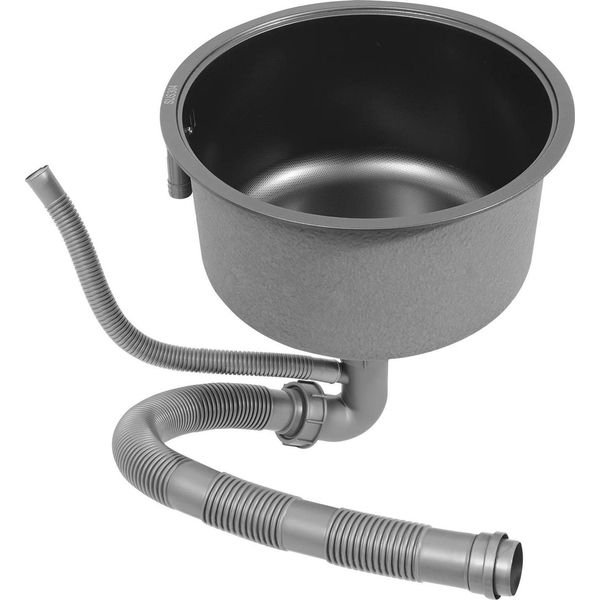 Lavello Da Cucina - Lavello A Vasca Singola - Acciaio Inox 304 - Senza Rubinetteria - 1 Foro - Nero-image
