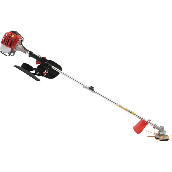 Decespugliatore/Tagliasiepi A Benzina - Monocilindrico A 2 Tempi Raffreddato Ad Aria - 26 Cm³ - 0,65 Kw - 2 Teste Di Taglio - Impugnatura E Tracolla - Rosso/Argento-image