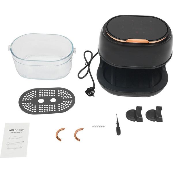 Friggitrice Ad Aria Calda Airfryer - 4 L - Touchscreen - 60-190 °C - 1350 W - Cestello Visibile - Nero-image