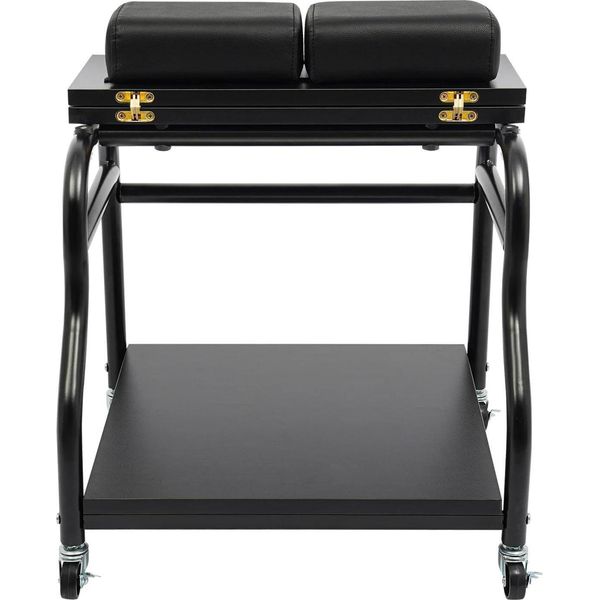 Carrello Salone/Carrello Cosmetico - Carrello Con 2 Ripiani - Con Rotelle - Portatile - Per Pediluvio/Pedicure - Indipendente - Nero-image