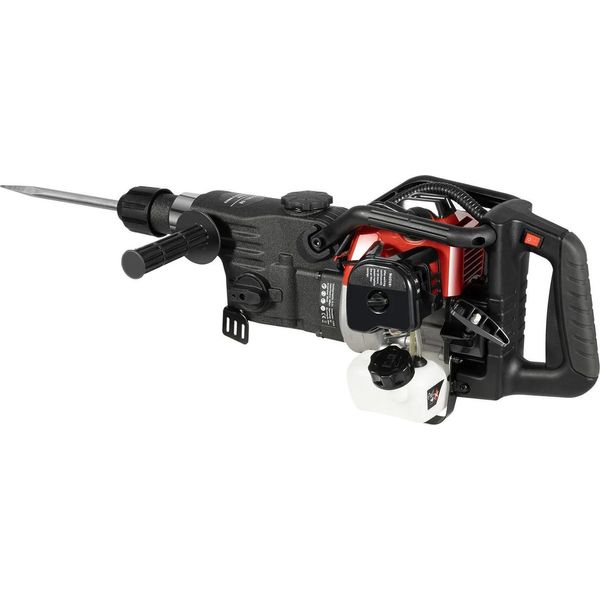 Martello Demolitore - Benzina 2 Tempi - 1000 W - Mandrino A 5 Fessure - Scalpello A Punta Da 35 Cm - Serbatoio Da 0,9 L - 450 Giri/Min - Nero-image