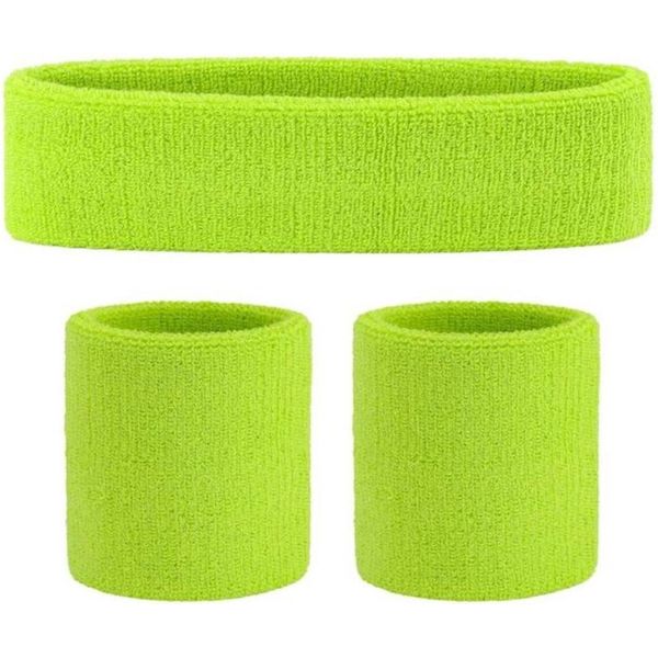 Jumada's - Set Di 3 Fasce Antisudore - Per Testa E Polsi - Verde Chiaro-image