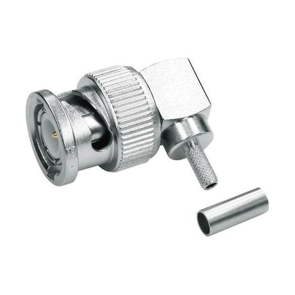 TelegäRtner Connettore Per Cavo Bnc Ad Angolo Retto Crimp G02, G39 75 Ohm, A Saldare/Crimpare, A0506, G02 (RG-59 B/U)-image