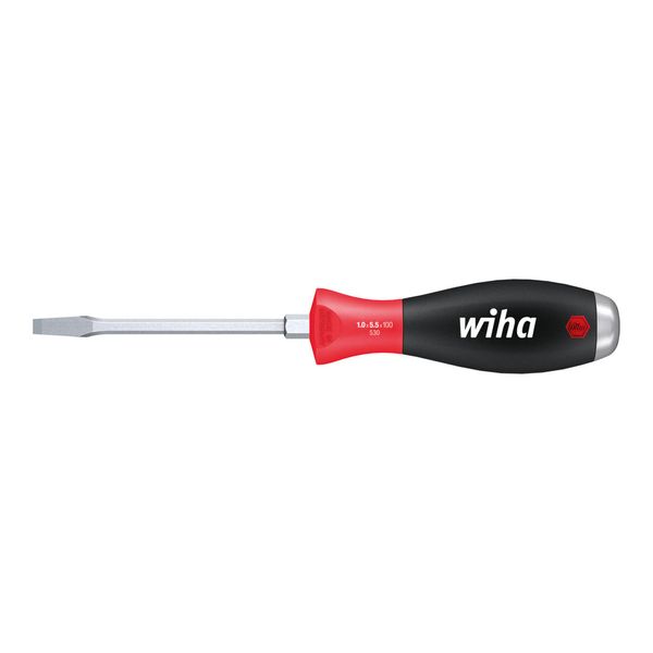 Wiha Schraubendreher Softfinish® Schlitz Mit Durchgehender Sechskantklinge Und Massiver Stahlkappe 4,5 Mm X 90 Mm (03224)-image