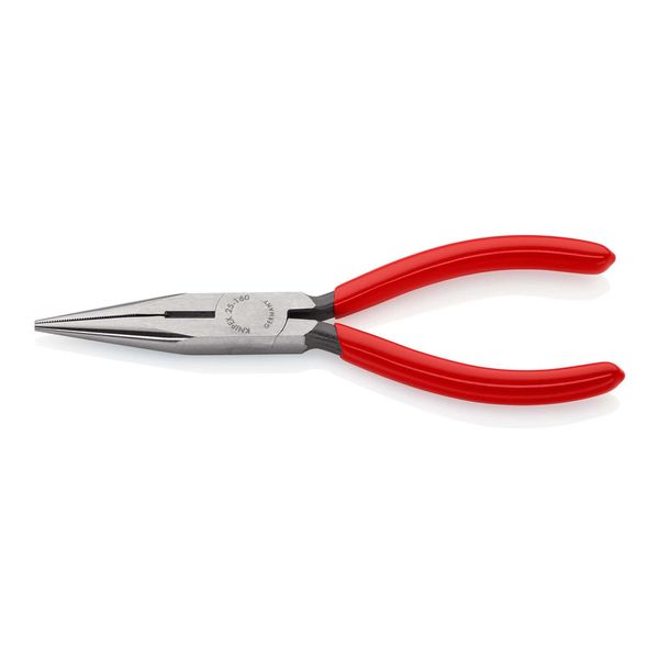 Knipex 25 01 160 Flachrundzange Mit Schneide (Radiozange) Mit Kunststoff üBerzogen Schwarz Atramentiert 160 Mm)-image