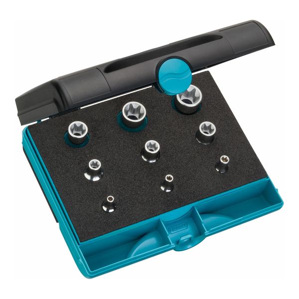 Hazet Werkzeug-Satz Tx 1557/9 Vierkant Hohl 6,3 Mm (1/4 Zoll), Vierkant Hohl 10 Mm (3/8 Zoll), Vierkant Hohl 12,5 Mm (1/2 Zoll) AußEn Tx Profil Anzahl)-image