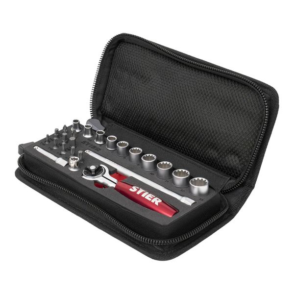 Stier SteckschlüSsel- Und Bit-Satz 1/4" 24-Teilig In Handwerkertasche (903040)"-image