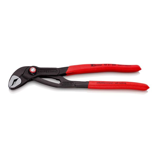 Knipex 87 21 250 Cobra® Quickset Hightech-Wasserpumpenzange Mit Rutschhemmendem Kunststoff üBerzogen Grau Atramentiert 250 Mm)-image