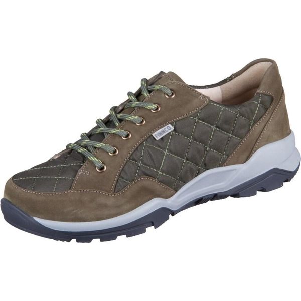 Finn Comfort Tessin Scarpa Da Donna Con Lacci, Pelle/Nylon, Oliva, Plantare Estraibile Nuovo - Scarpe Da Donna, Scarpe Comode Con Lacci, Verde, Pelle/Nylon (Nubuck/Quilt)-image