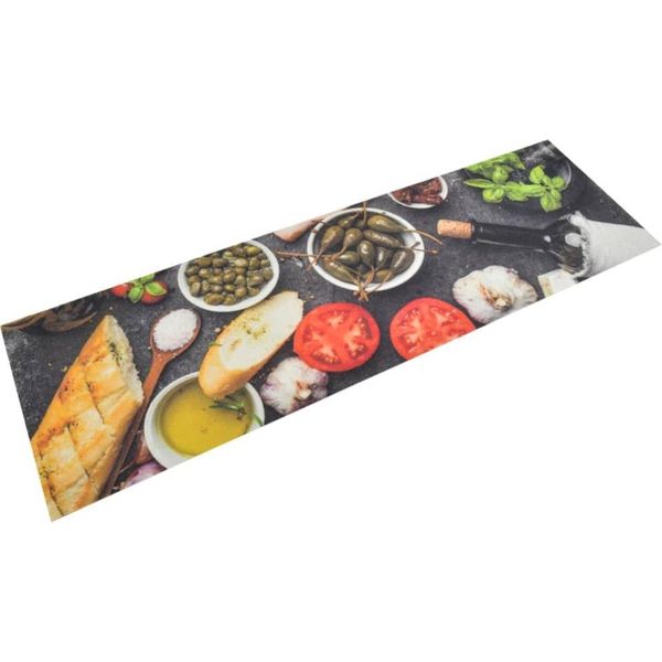 The Living Store Tappeto Da Cucina Lavabile Wine & Food 45X150 Cm Velluto-image