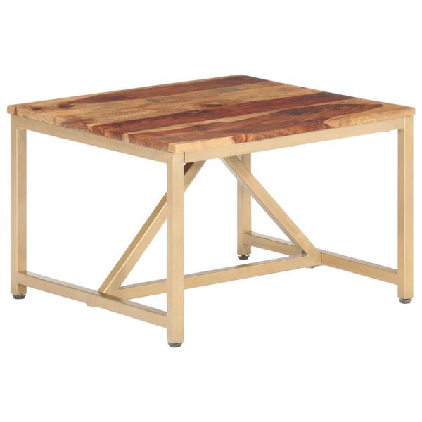 The Living Store Tavolino 60X60X40 Cm In Legno Massiccio-image