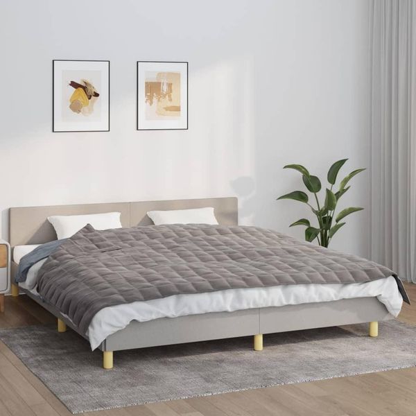 The Living Store Coperta Pesata Grigia 155X220 Cm 7 Kg Tessuto-image