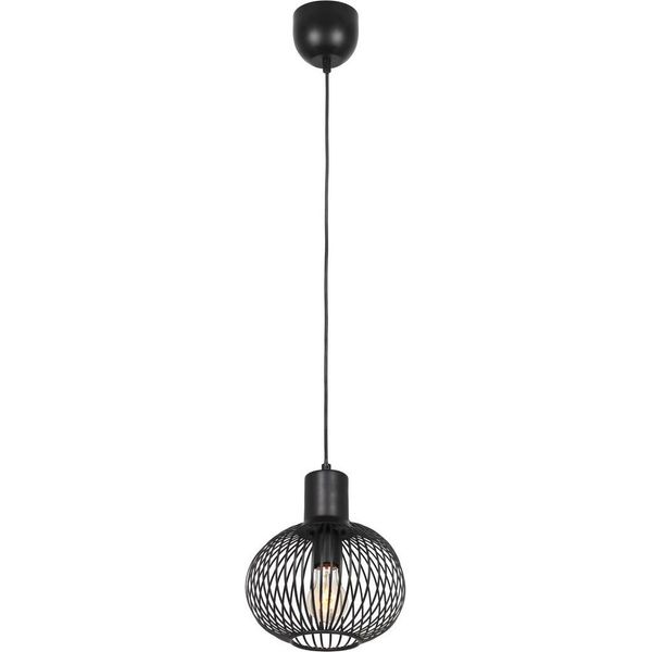 Lampada A Sospensione Loft Sfera Nera Ø23Cm Per Soggiorno Sala Da Pranzo Sopra Tavolo 1Xe27 10W Gila Trio-image