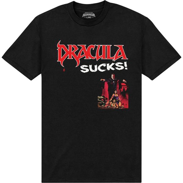 Horror Line - Maglietta "Dracula Sucks"" Per Uomo/Donna Unisex PN1016 (L) (Nero)"-image