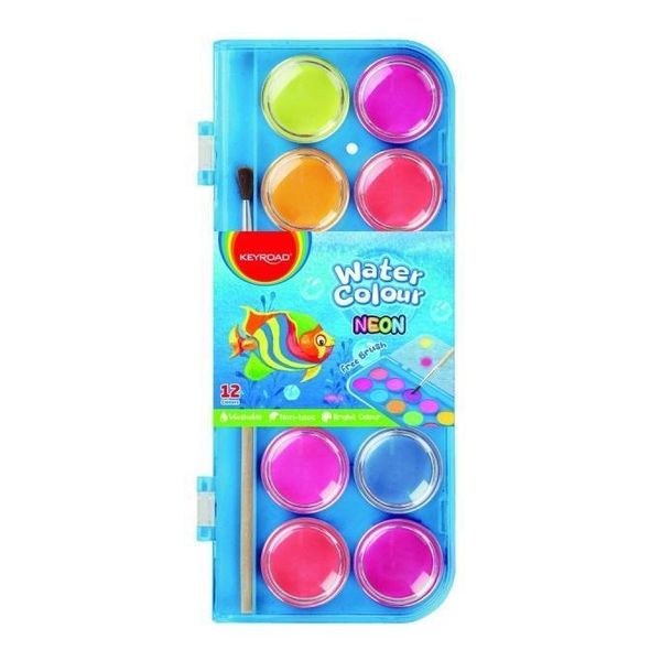 Vernici Neon Acqua Con Pennello 12 Colori-image