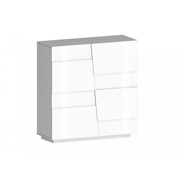 Highboard Home Affaire "Pongo", Weiß (Weiß Hochglanz), B:120Cm H:126Cm T:44,2Cm, Holzwerkstoff, Sideboards, Highboard-image