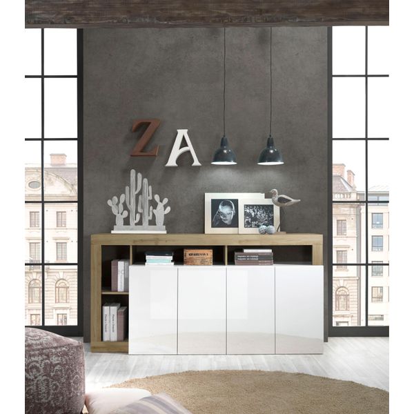 Sideboard Home Affaire "Hamburg", Weiß (Weiß, Cadiz), B:184Cm H:93Cm T:42Cm, Sideboards, Sideboard, Breite 184 Cm-image