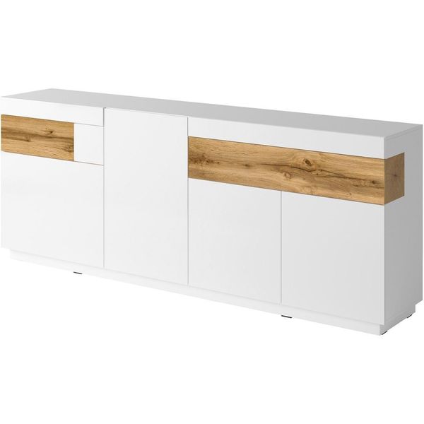 Sideboard Otto Home "Silke", Weiß (Weiß Hochglanz, Votaneichefarben), B:218,5Cm H:84,5Cm T:40Cm, Sideboards, Sideboard, Breite 218, 5 Cm-image